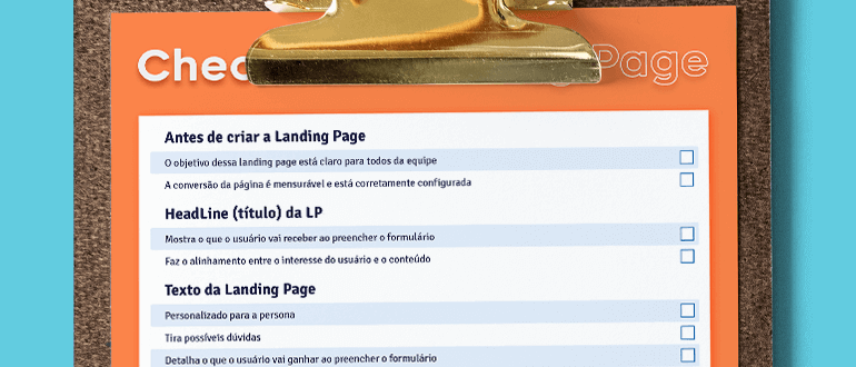 Checklist landing page que converte